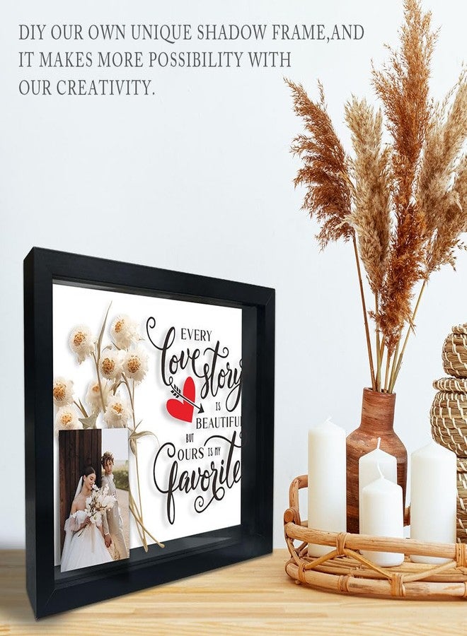JCVUK Large Shadow Box Frame, Black Shadow Box with 10 DIY Adhesive Dots, Shadow Box Display Case for Tabletop and Wall Display, Engagement Wedding Gift, Home & Office Decoration (10.6" X 8.7") - A02 - Image 3
